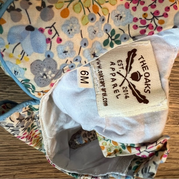 the oaks apparel baby girls 6m floral button back collared dress NWOT - Picture 5 of 5